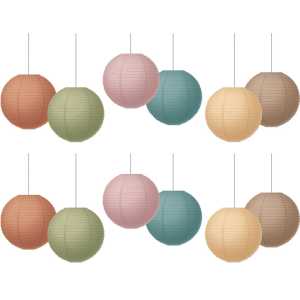 Everyone is Welcome 8" Hanging Paper Lanterns, 6 Per Pack, 2 Packs