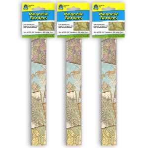 Travel the Map Magnetic Border, 24 Feet Per Pack, 3 Packs