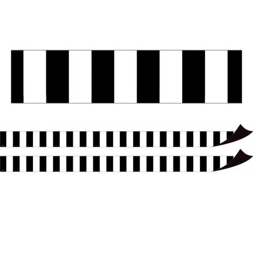 Black Stripes Magnetic Border, 24 Feet Per Pack, 2 Packs
