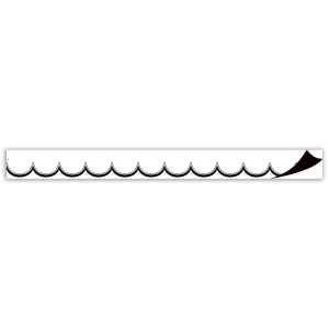 White with Black Scalloped Magnetic Border, 24 Feet