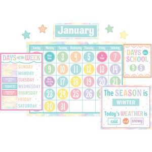 Pastel Pop Calendar Bulletin Board Set