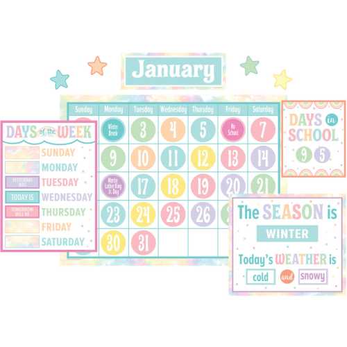 Pastel Pop Calendar Bulletin Board Set