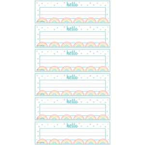 Pastel Pop Flat Name Plates, 36 Per Pack, 6 Packs