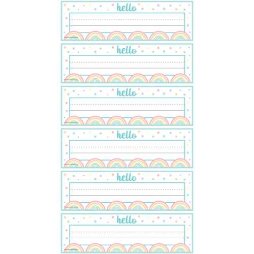 Pastel Pop Flat Name Plates, 36 Per Pack, 6 Packs