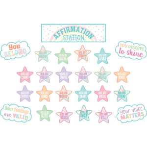 Pastel Pop Positive Affirmations Mini Bulletin Board Set