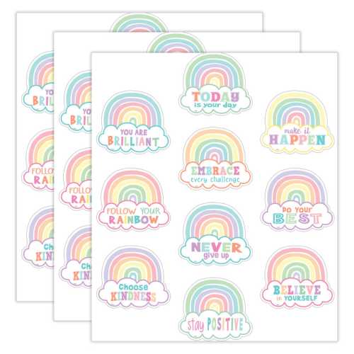 Pastel Pop Positive Sayings Accents, 30 Per Pack, 3 Packs