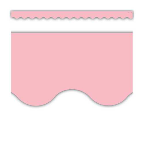 Pastel Pink Scalloped Border Trim, 35 Feet