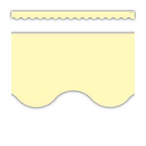 Pastel Yellow Scalloped Border Trim, 35 Feet