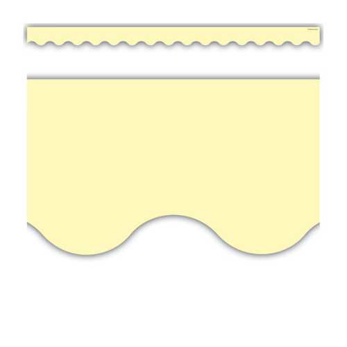 Pastel Yellow Scalloped Border Trim, 35 Feet