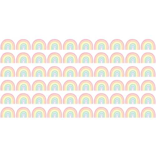 Pastel Pop Rainbows Die-Cut Border Trim, 35 Feet Per Pack, 6 Packs
