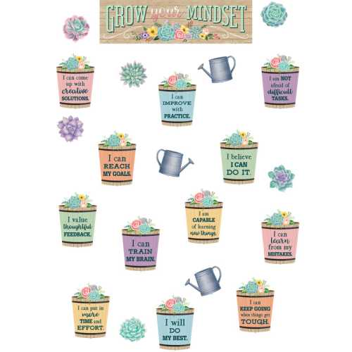 Rustic Bloom Grow Your Mindset Mini Bulletin Board Set
