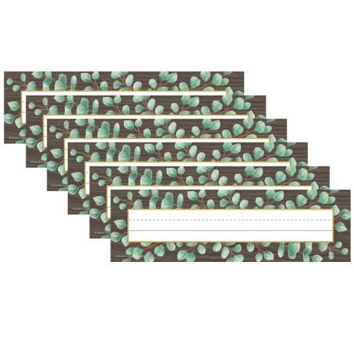 Eucalyptus Flat Name Plates, 36 Per Pack, 6 Packs