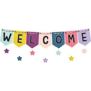 OH Happy Day Pennants Welcome Bulletin Board