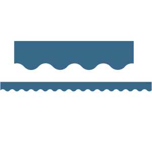 Slate Blue Scalloped Border Trim, 35 Feet