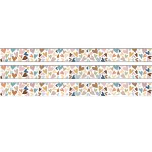 Everyone Is Welcome Hearts Straight Rolled Border Trim, 50 Feet, 3 Rolls