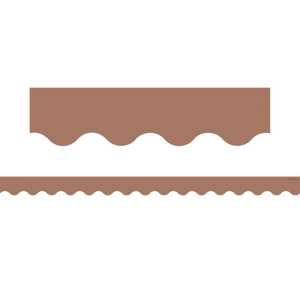 Mocha Scalloped Border Trim, 35 Feet