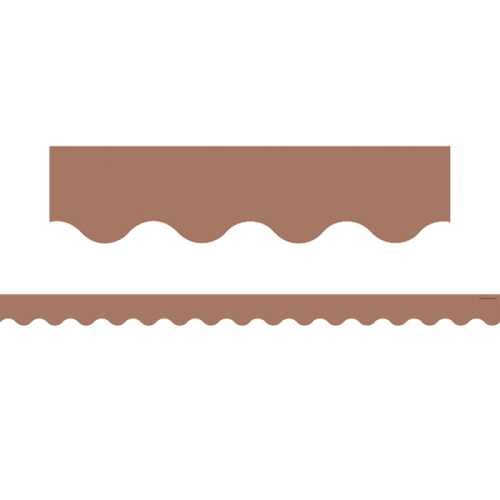 Mocha Scalloped Border Trim, 35 Feet