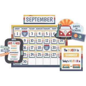 Moving Mountains Road Trip Calendar Bulletin Board Set, 110 Pieces