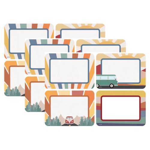 Moving Mountains Road Trip Name Tags/Labels, Multi-Pack, 3-1/2