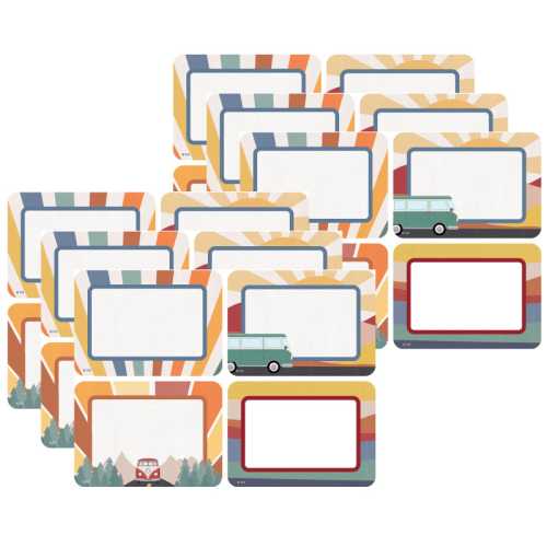 Moving Mountains Road Trip Name Tags/Labels, Multi-Pack, 3-1/2