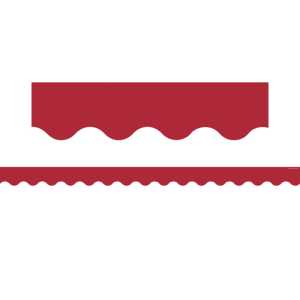 Cranberry Red Scalloped Border Trim, 35 Feet