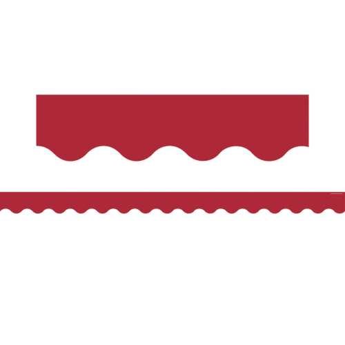 Cranberry Red Scalloped Border Trim, 35 Feet