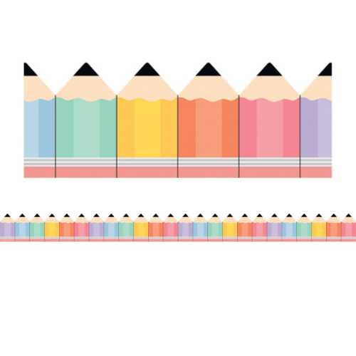 Cool for School Pencils Die-Cut Rolled Border Trim