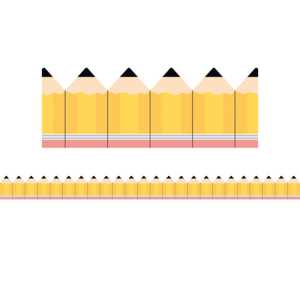 Pencils Die-Cut Rolled Border Trim