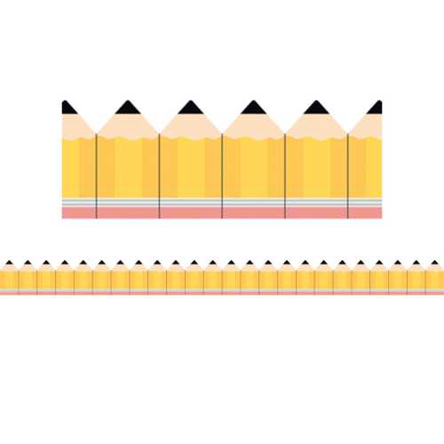 Pencils Die-Cut Rolled Border Trim