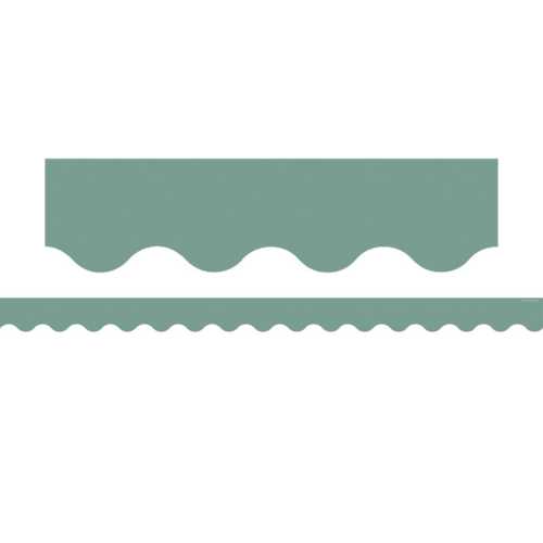 Retreat Green Scalloped Border Trim, 35 Feet