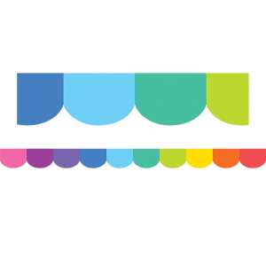 Colorful Scalloped Die-Cut Rolled Border Trim