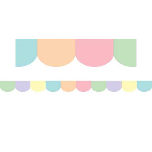 Pastel Pop Scalloped Die-Cut Rolled Border Trim