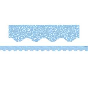 Composition Blue Scalloped Border Trim, 35 Feet