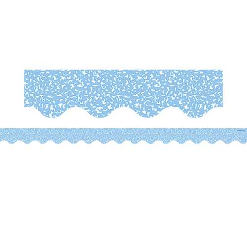 Composition Blue Scalloped Border Trim, 35 Feet
