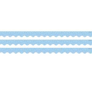 Composition Blue Scalloped Border Trim, 35 Feet Per Pack, 3 Packs