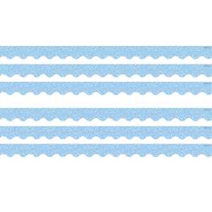 Composition Blue Scalloped Border Trim, 35 Feet Per Pack, 6 Packs