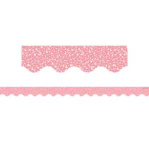 Composition Pink Scalloped Border Trim, 35 Feet