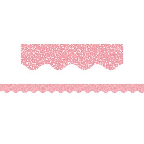 Composition Pink Scalloped Border Trim, 35 Feet