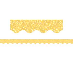 Composition Yellow Scalloped Border Trim, 35 Feet