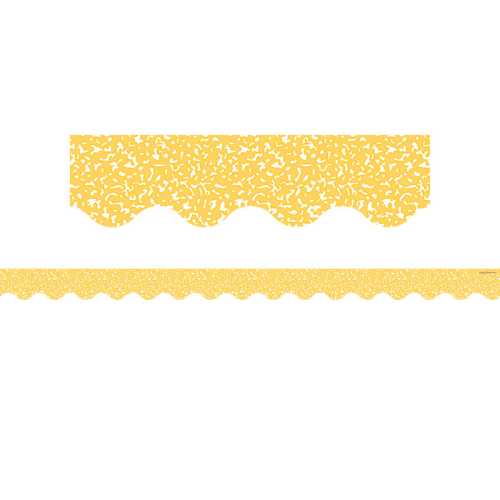 Composition Yellow Scalloped Border Trim, 35 Feet