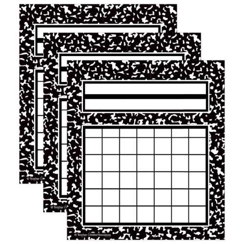 Cool for School Composition Incentive Charts, 36 Per Pack, 3 Packs