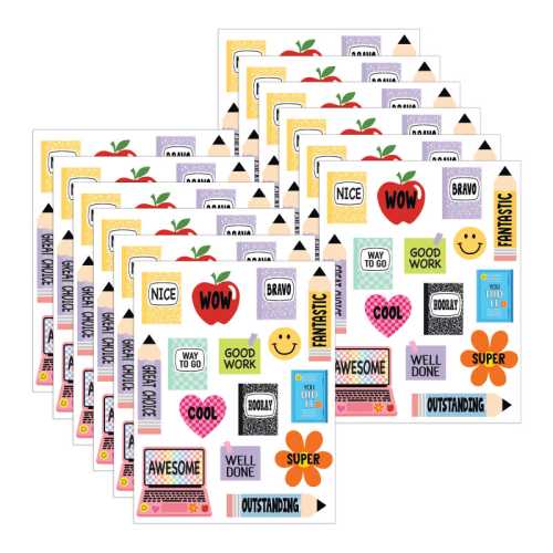 Cool for School Stickers, 90 Per Pack, 12 Packs