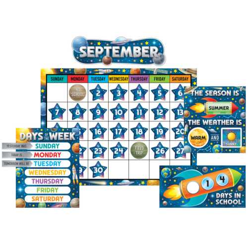 Outer Space Crew Calendar Bulletin Board