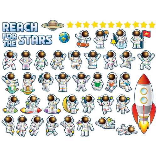 Outer Space Crew Reach for the Stars Bulletin Board