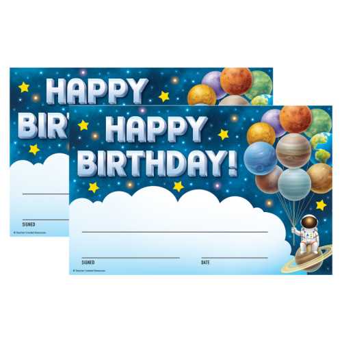 2-Pack Outer Space Crew Happy Birthday Awards