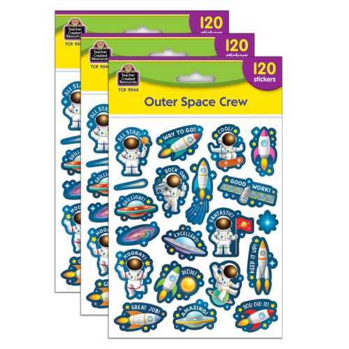 3-Pack Outer Space Crew Stickers
