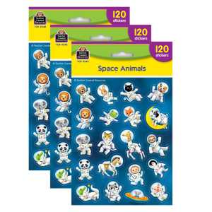 3-Pack Space Animals Stickers