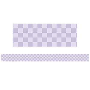 Cool for School Purple Checkers Straight Border Trim