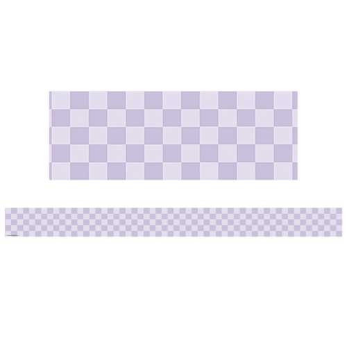 Cool for School Purple Checkers Straight Border Trim