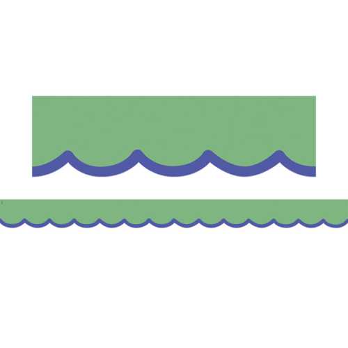 Color Crush Green with Blue Scallops Die-Cut Border Trim